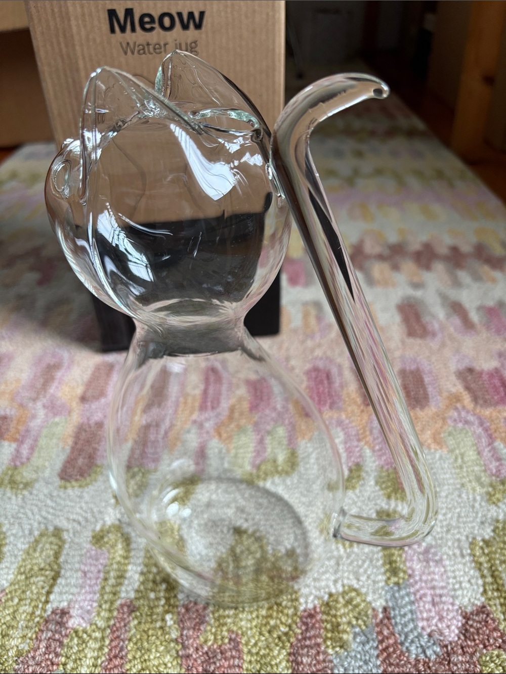 ๐ธBalvi Gifts S.L. Meow Water Jug Clear Glass CAT new in box ๐ฆ๐ง - Picture 15 of 16